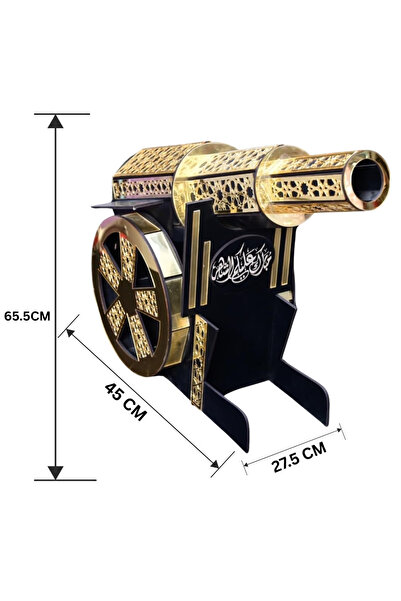 alnawadervillage مدفع رمضان من الخشب والأكريليك HA043 أسود وذهبي