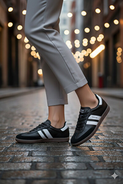 Slazenger إيطاليا I حذاء رياضي كاجوال للرجال والنساء باللون الأسود / الأبيض