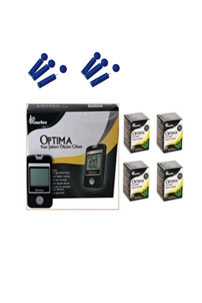 OPTİMAL Optima Şeker Ölçüm Cihazı + 4 Adet Strip (50'li) (4x50=200) + 2 Adet ...