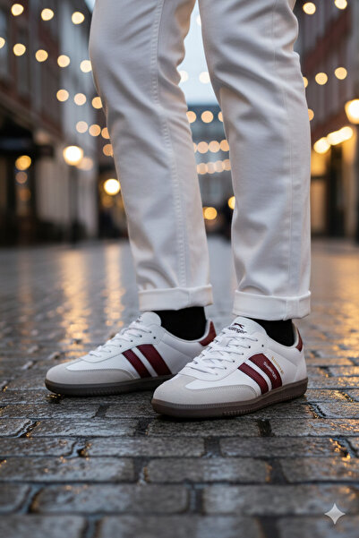 Slazenger India Men's Women's Unisex White / Burgundy Sneaker Casual Sports S...