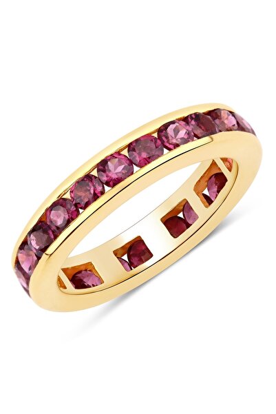 Rafaela Donata Edelsteinring Ring Sterling Silber gelbvergoldet Rhodolith ros...