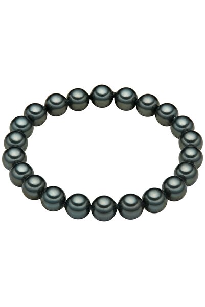 Lulu & Jane Perlenarmband Armband Muschelkernperle tahitigrün