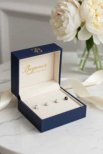 Begonia Accessories 925 Ayar Gümüş 4 Adet Zirkon Taşlı Hızma Kullanıma Uygun ...