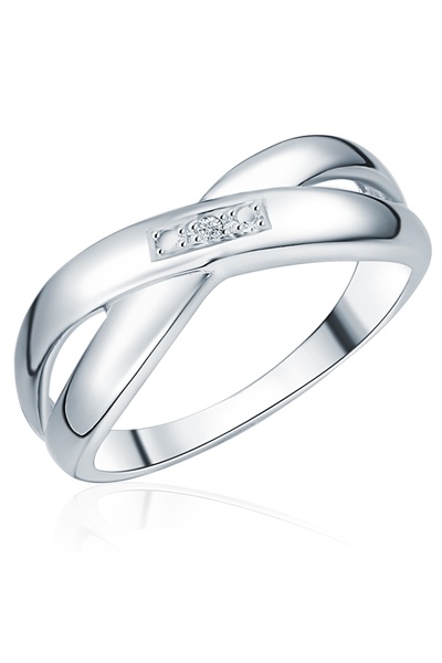 Lulu & Jane Diamantring Ring Sterling Silber Diamant weiß