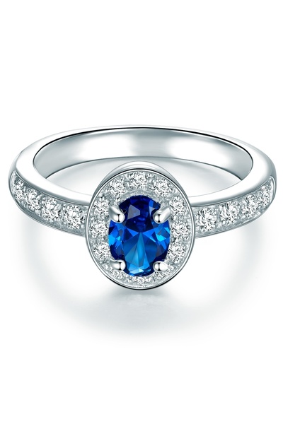 Trilani Silberring Ring Sterling Silber Zirkonia blau weiß
