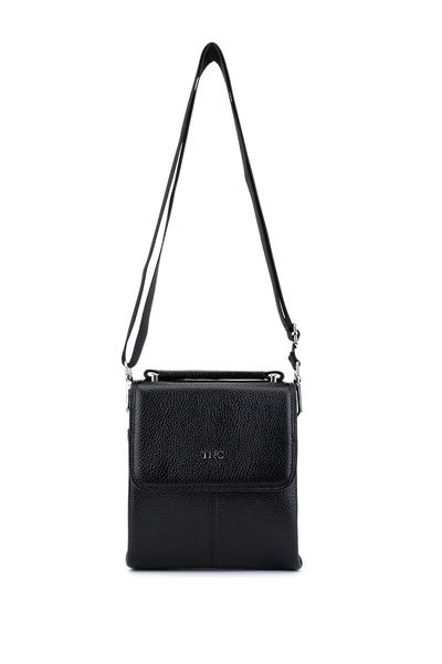 Tamer Tanca Erkek Hakiki Deri Siyah Postacı Çanta