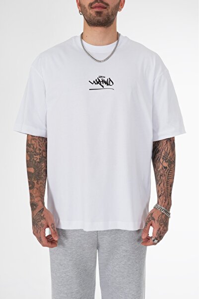 UKHWD SUPPLY Tricou bărbătesc oversize cu logo clasic UKHWD UK1243BYSY