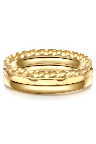 eastside Edelstahlring 3er Set Ringe Edelstahl gelbgold