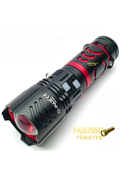 farissu Q-MAX Profesyonel Şarj Edilebilir Uzun Menzilli El Feneri 150W 15000 ...