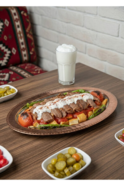 COPPERSAN Bakır Sunumluk / Kayık El Dövmesi Kapaksız 35 Cm
