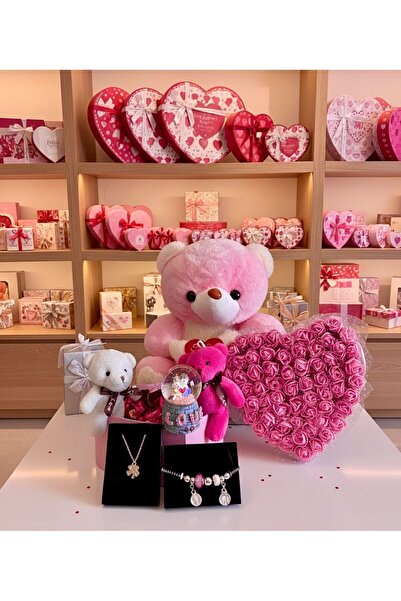 elovya Büyük peluş 2 adet küçükpeluş p andora bileklik kolye kar kuresi