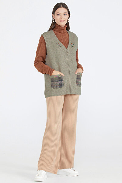 Sementa Трикотажний жилет з кишенями та блискавкою - Візон