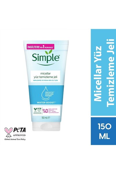 Simple Water Boost Micellar Yüz Temizleme Jeli Nemlenmiş Ve Ferah Bir Cilt Iç...