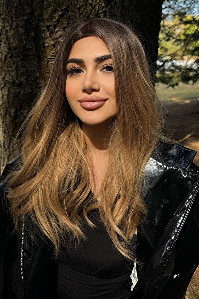 TAKIŞTIR Perucă ondulată maro și galbenă, serie specială