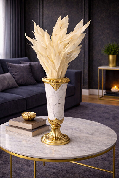 ÇINARASYADAHOME Doğal Şoklanmış Ruscus Krem Beyaz Dekoratif Kuru Çiçek Uzun Ö...