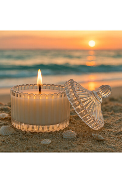 OEM Lumânare parfumată de lux, Aqua Marine, 80 g, suport decorativ din sticlă