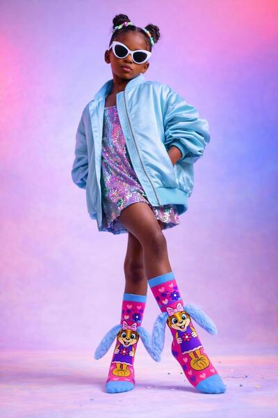 Katia&Bony Șosete pentru genunchi cu model de câine pentru fete cu accesorii ...