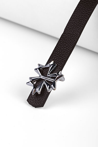 marisha Bitter Brown Silver Buckle Women's Belt, Trouser Belt, Shirt Belt, Co...