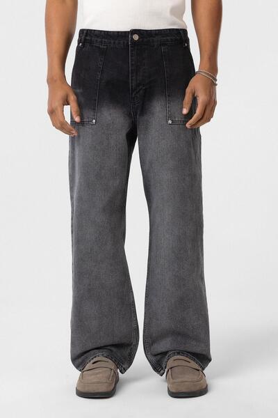 VAMOSCLO Pocket Detailed Baggy Fit Jean Anthracite