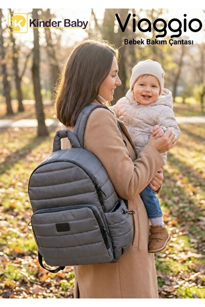Kinder Baby Viaggio Termal Biberon Çantalı Ve Alt Açma Pedli Suya Dayanıklı B...