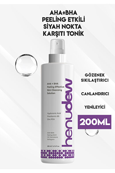 Henudew AHA+BHA Peeling Etkili, Siyah Nokta Karşıtı, Gözenek Sıkılaştırıcı, C...