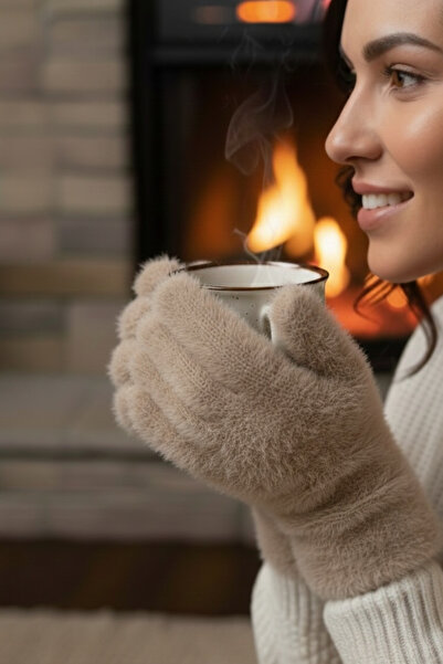 AYDINER TEKSTİL Kadın Lüx Yumoş Parmaklı Eldiven