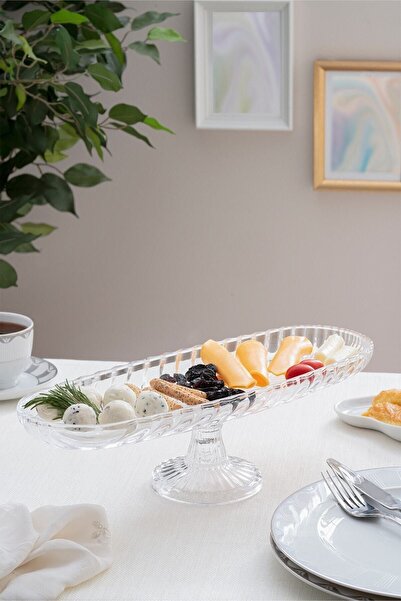 Glamis Cam Ayaklı Balık Model Kayık Tabak