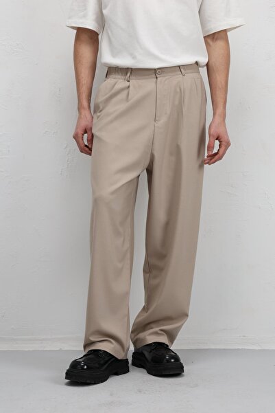 VAMOSCLO بنطلون قماش فضفاض مناسب حجر