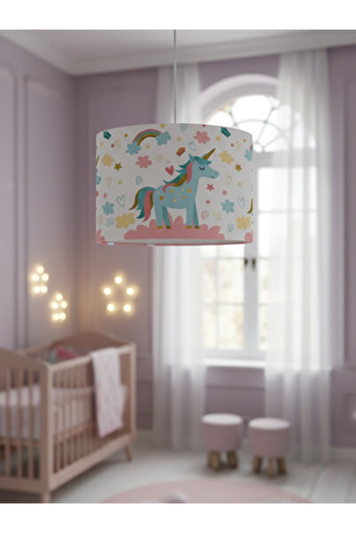 Cute Blue Unicorn Nursery Pendant Model
