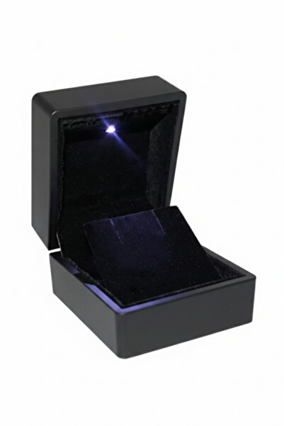 Elika Silver Işıklı Siyah Renk Kolye Kutusu, Şık Işıklı Hediye Kutusu