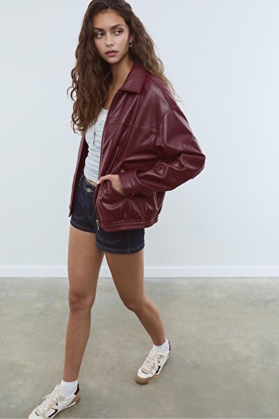 Stradivarius Oversize suni deri ceket