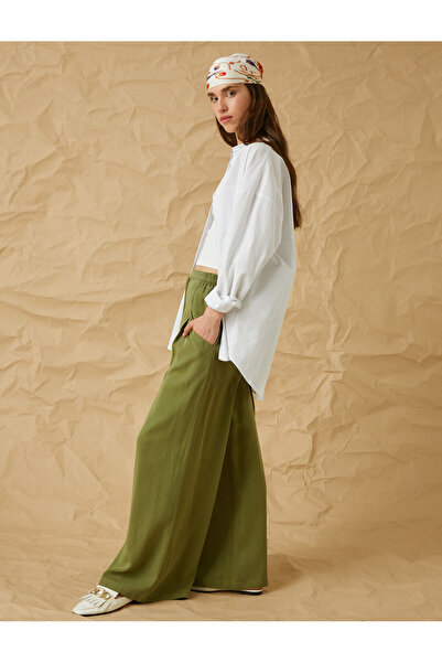 Koton Pantaloni cu picior lat în talie