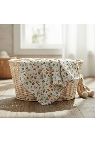 ELEGANCEHOME بطانية أطفال من قطن الموسلين 100% (110×110 سم) - نسيج يسمح بمرور...