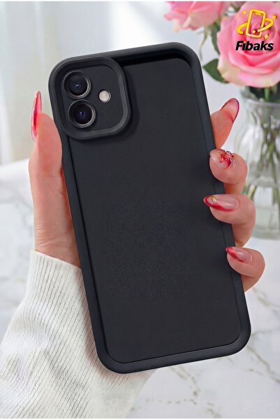 Fibaks iPhone 12 Kılıf Kamera Korumalı Yumuşak Dokulu Renkli Silikon Kapak