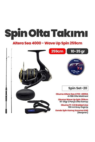 Okuma Altera Sea ATES-4000A Olta Makinesi- Wave Up Spin 259cm 10-35gr Olta Ka...