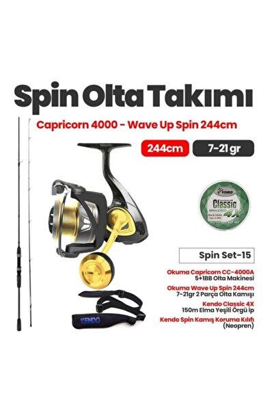 Okuma Capricorn CC-4000A Olta Makinesi - Wave Up Spin 244cm 7-21gr Olta Kamış...