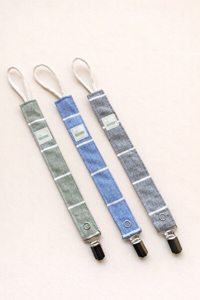 Le Petite Histoire 3'lü Emzik Askısı - Emzik Zinciri %100 Pamuk - Yıkanabilir