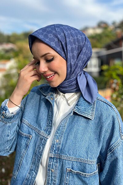 Aker وشاح مونوغرام أنيق -1090500-922 - أزرق