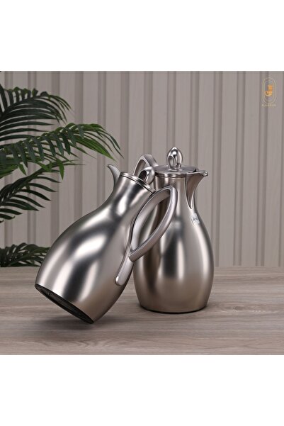 aljahwari إليجانزا طقم ترامس 2حبة زجاج من الداخل ومن الخارج استيل فاخر الشاي ...