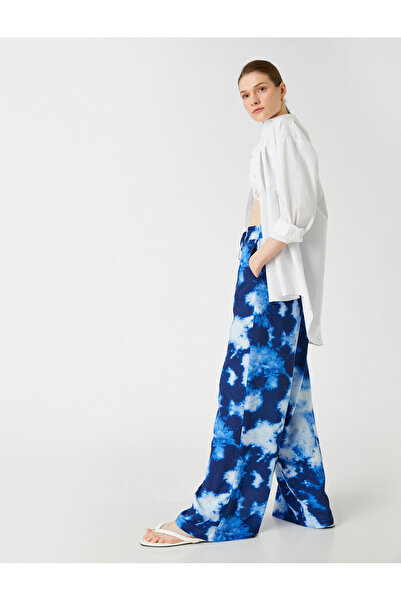 Koton Φαρδύ παντελόνι με μοτίβο τσέπες με δέσιμο στη μέση