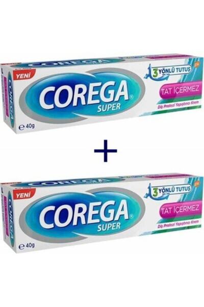 Corega Tat Içermez Diş Protez Yapıştırıcı Krem 40gr 2adet