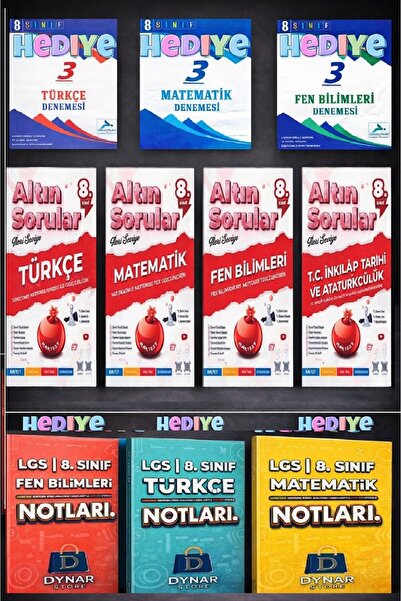 Nartest Yayınları Altın Sorular 8. Sınıf Türkçe Matematik FEN İnkılap Soru Ba...