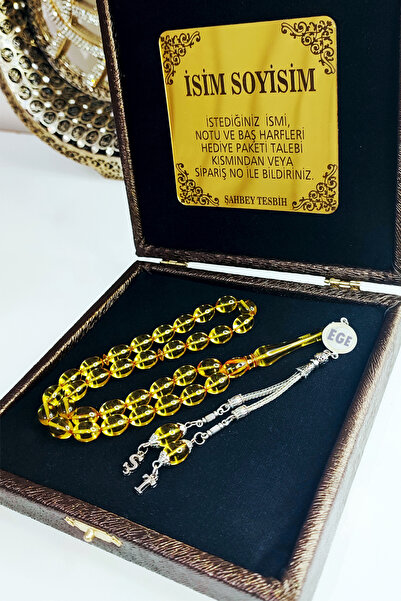 ŞAHBEY TESBİH Kişiye Özel Yazılı Premium Kutuda İsim ve Harf Tasarımlı Üst Dü...