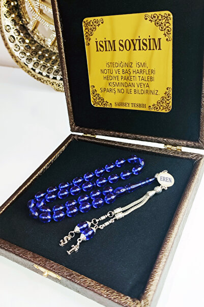 ŞAHBEY TESBİH Kişiye Özel İsimli Harfli Ateş Kehribar Tesbih Premium Kutulu