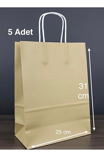 e Erta Gold Renkli Kraft Çanta 25x31 Cm 5 Adet Hediye Poşeti , Hediye Paketi ...