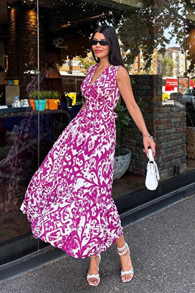 Angel Mia Рокля с кръстосан деколте и орхидеен мотив