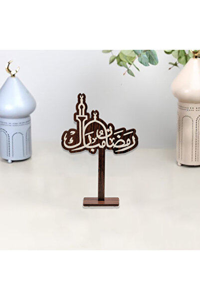 Story of candle Ramadan, wooden crescent moon stand with the phrase "Ramadan ...