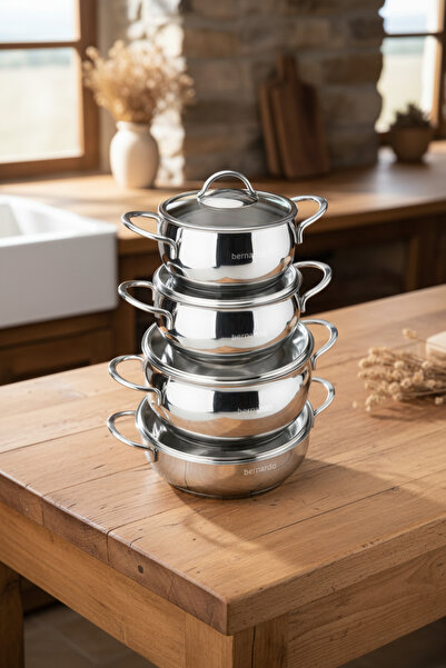 Bernardo Monde İndüksiyon Tabanlı 8 Parça Tencere Seti