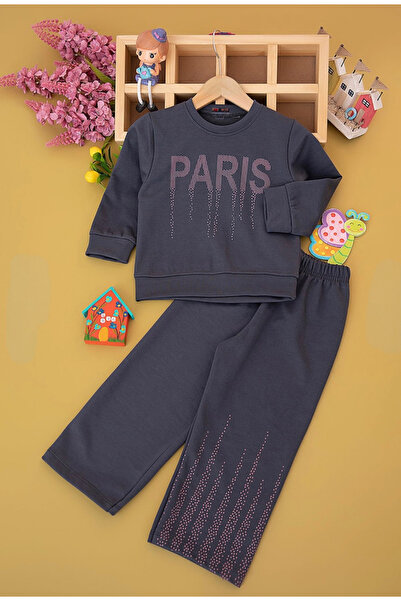 nazarbebe Set trening Paris Stone cu imprimeu pentru fete, 3-10 ani