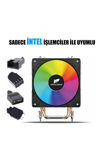 MEGALODON TW120 6 Bakır Borulu ARGB Kule Tipi İşlemci Soğutucu Cpu Fanı Sadec...